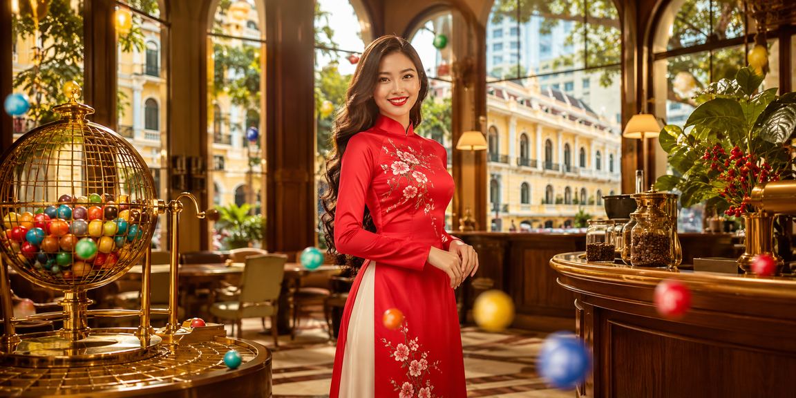 Người phụ nữ mặc áo dài tại TP.HCM tham gia xổ số và trò chơi trực tuyến trên điện thoại