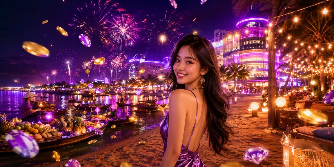 Không khí sôi động tại sòng bài neon vùng Mekong với người chơi thưởng thức đêm giải trí